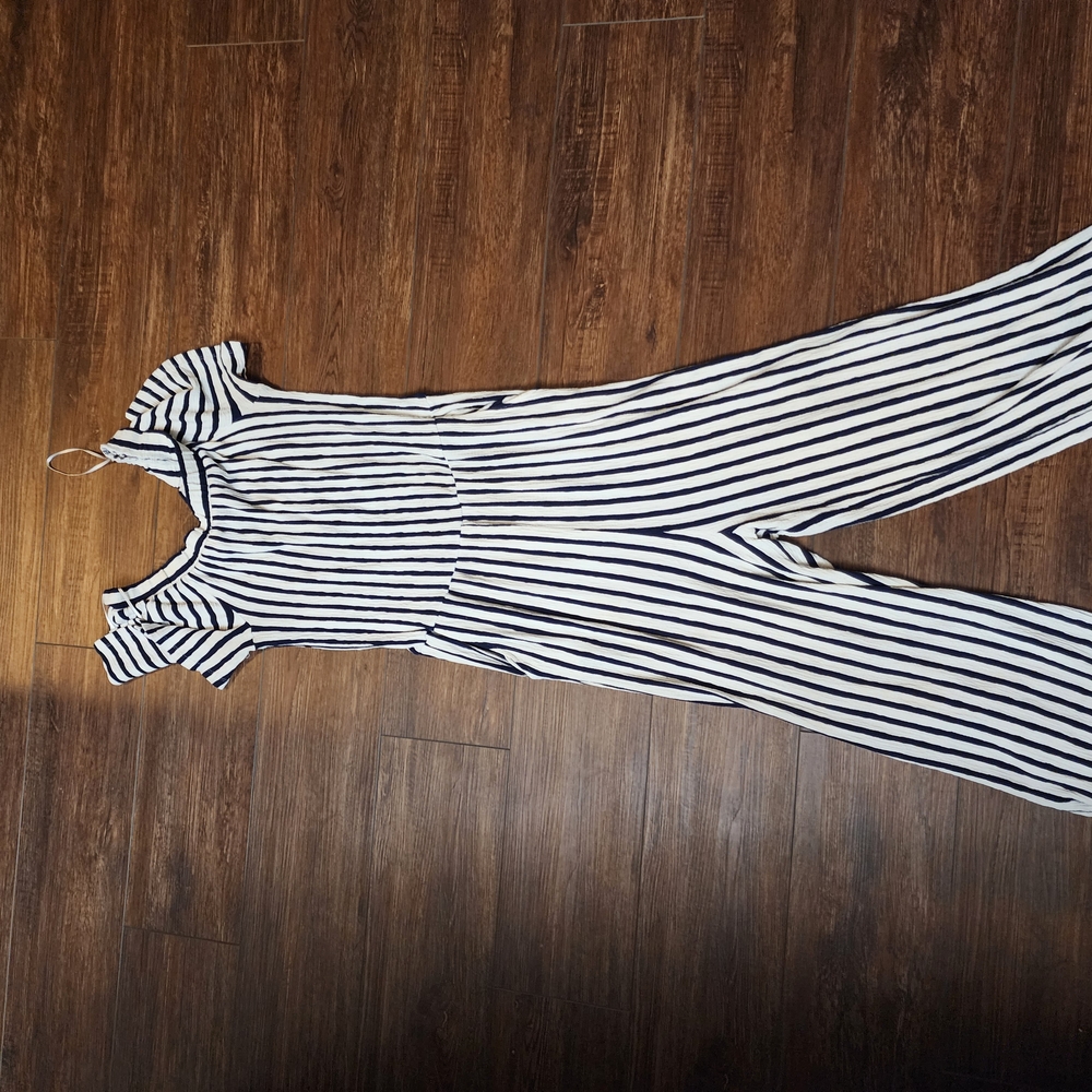 Striped Off The Shoulder One Piece